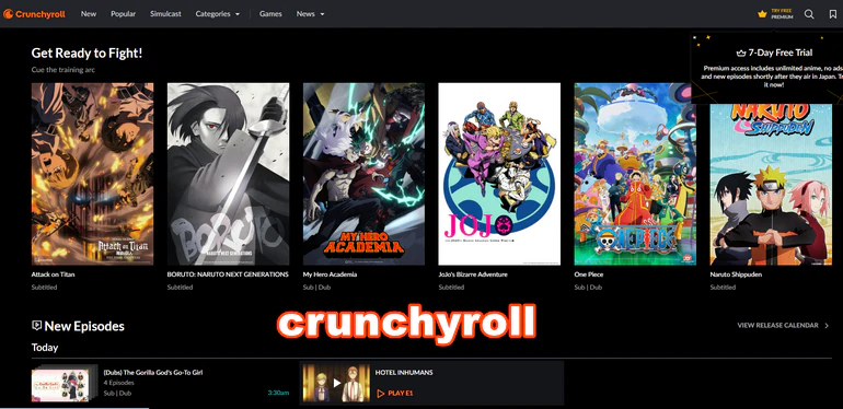 crunchyrollのスクリーンショット